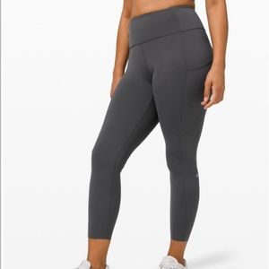 Lululemon Fast and free tights leggings size 10 charcoal grey
